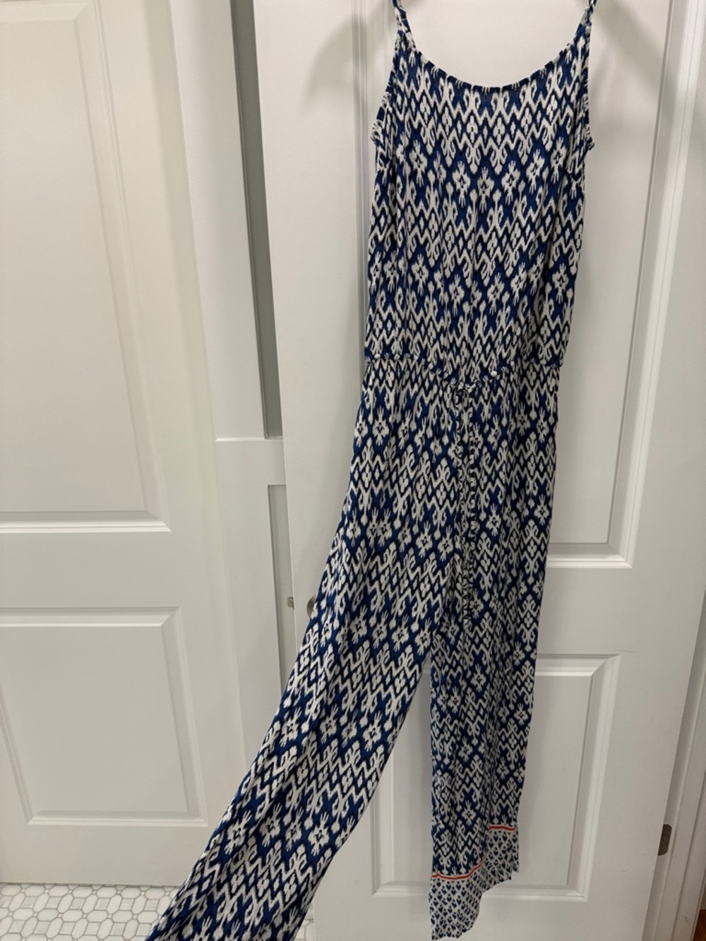 beachlunchlounge Blue and White Printed Jumpsuit